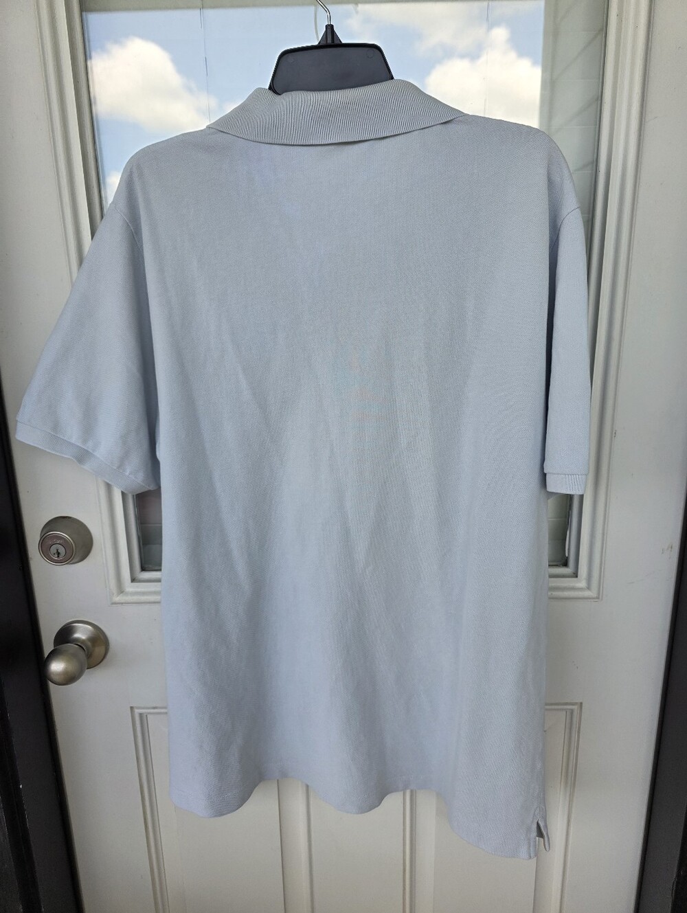 Burberry Brit Light Blue Polo Shirt Men XXL Nova Check Cotton Short Sleeve Flaw - Picture 8 of 9
